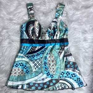 BCX Satin Sleeveless V-Neck Multi Color Y2K Cami